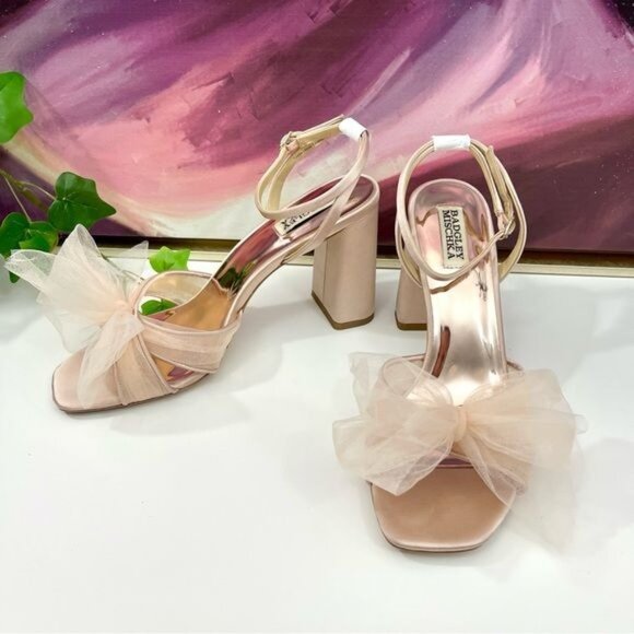 Badgley Mischka Collection Tess Ankle StrapSandal in Soft Blush Size 9 - Picture 6 of 12
